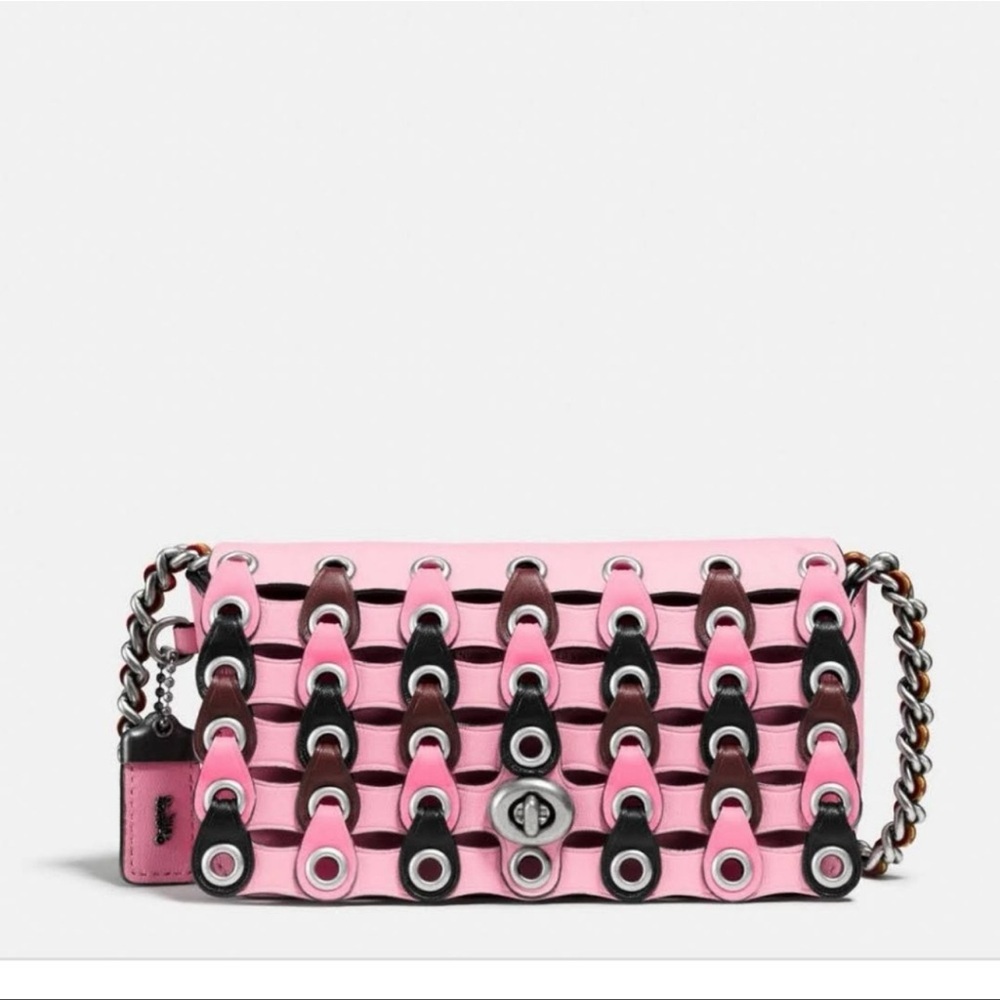 NWT Coach 1941 Dinkier Purse Link Petal Pink Colorblock W/Chain Strap Vintage